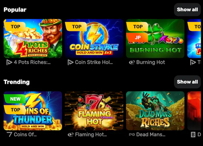 PatrickSpins Casino UK Home games
